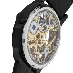 EARNSHAW Men Skeleton Dial & Leather Textured Straps Analogue Watch ES-8049-08 image 5