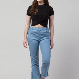 NEUNK Women Jogger Fit Comfort Jogger Mid-Rise Stretchable Jeans image 4