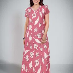 BellaMora Printed Maxi with Pocket & Stylish Button Maxi Night Dress-picture-21
