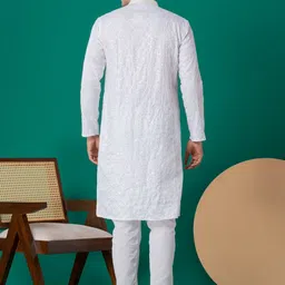 PulseIQ Men Embellished Cotton Straight Kurtas image 2