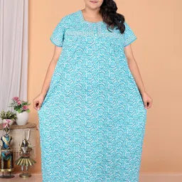 JAIPZZ APPARELS Women Printed Maxi Nightdress-image-30