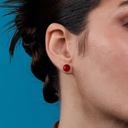 MINUTIAE Gold Plated Pearls Studded Spherical Shaped Studs image 4