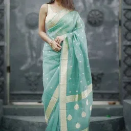 CANIZZARO Woven Design Zari Handloom Banarasi Saree-picture-37