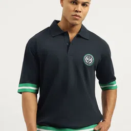 United Colors of Benetton Men Solid Polo Collar Cotton Oversized T-shirt-picture-26
