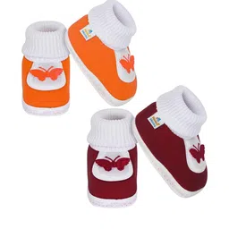 NESKA MODA Kids Pack Of 2 Butterfly Design Cotton Booties image 5