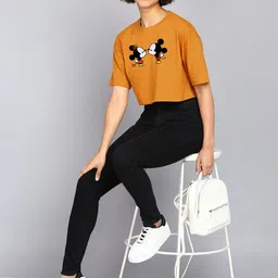Adyavastram Printed Cotton Boxy Crop Top image 5