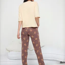 Trendyol Women Pure Cotton Printed Night suit image 2