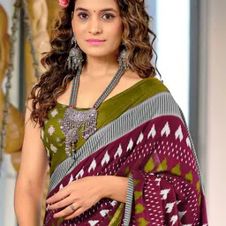 KALINI Colourblocked Designer Block Print Saree image 3