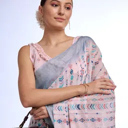 Mitera Geometric Abstract Saree-image-31