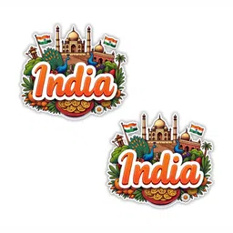 GIFTODAY Set Of 2 Green & Brown India Printed Decorative Magnets-image-90