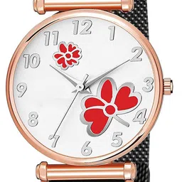 Gopal Shopcart Unisex Bracelet Style Straps Analogue Watch Csamon_34_Black 315 Red Dial image 4