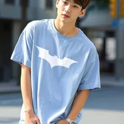 MaverIQ Men Batman Graphic Printed Round Neck Cotton Oversized T-shirt-picture-43