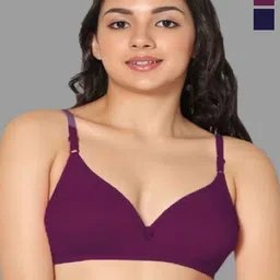 Eden Women Pack of 2 Medium Coverage Non Padded Cotton T-shirt Bra-image-62
