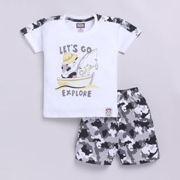 Nottie Planet Boys Printed Round Neck Pure Cotton T-Shirt With Shorts-picture-15
