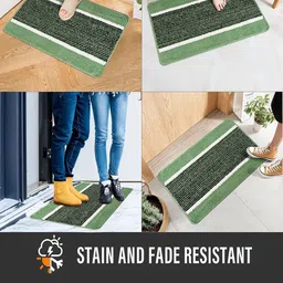 Kuber Industries 4 Pcs Green Anti-Skid Door Mats image 5