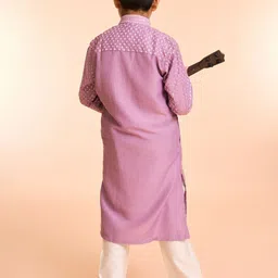 Manyavar Boys Woven Design Kurta with Pyjama image 5