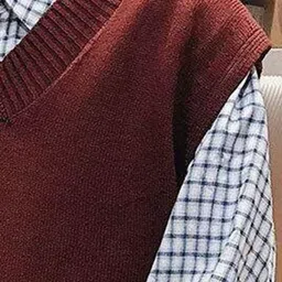 StyleCast x Revolte V-Neck Sleeveless Longline Acrylic Sweater Vest image 2