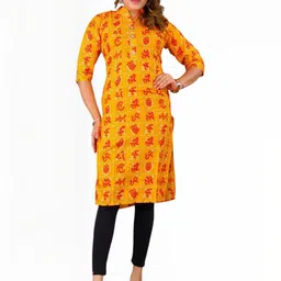 PARTH SY FASHION Women Yellow Blended A-Line Kurtas-picture-24