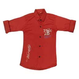 BAESD Boys Classic Fit Typography Printed Spread Collar Cotton Casual Shirt-image-82