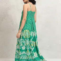Vishudh Floral Printed Shoulder Straps Maxi Dress image 4