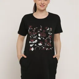 DDASPRATION Women Floral Printed Pockets T-shirt-picture-22