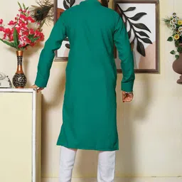 Archittam Men Teal Kurta Sets image 2