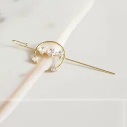 Vembley Gold-Plated Alloy Cubic Zirconia Ear Cuff image 2