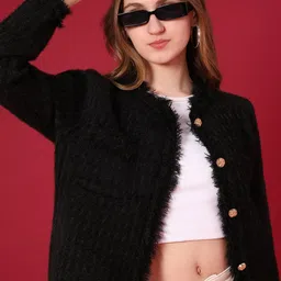 V-Mart Women Cardigan with Fuzzy Detail-picture-37