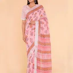 Shivanya  Handicrafts Floral Block Print Saree-picture-42
