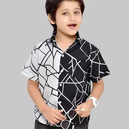 Club96 Boys Standard Fit Abstract Printed Spread Collar Cotton Casual Shirt-picture-21