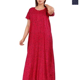PR PINK ROYAL Printed Maxi Nightdress-image-76
