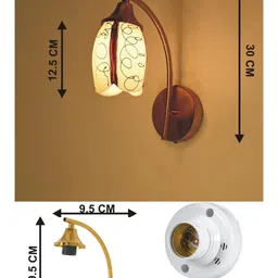 SOMIL White & Black Printed Glass Wall Lamp image 3