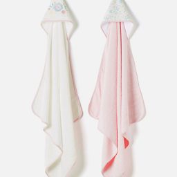 Juniors by Babyshop Pink & White 2 Pieces Floral Printed 210 GSM Bath Towel-picture-47