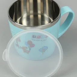 fab n funky Mug with Lid Giraffe Print Light Blue - 240 ml image 5