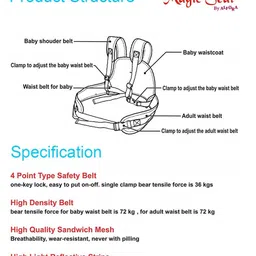 Magic Seat Child Safety Belt for Two Wheeler Ride - Blue image 5