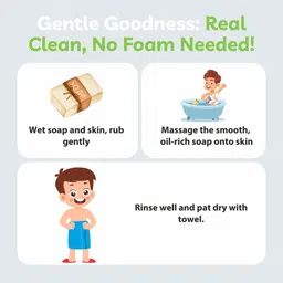 earthBaby Natural Handmade Neem & Aloevera Bath Soap Pack of 3 - 100 gm Each image 5