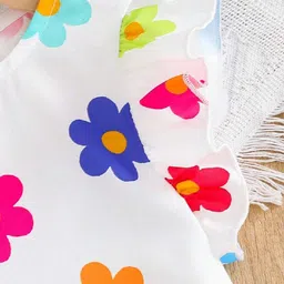 BAESD Women Floral Printed Flutter Sleeve A-Line Dress image 5