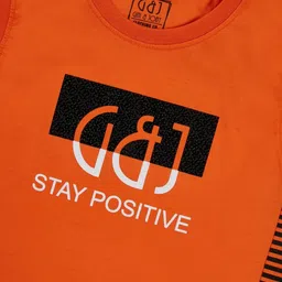 Gini and Jony Boys Typography Printed Raw Edge T-shirt image 3