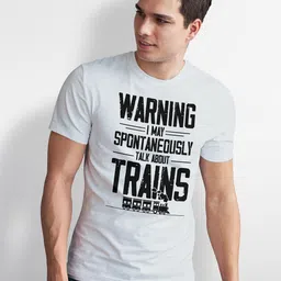 Seekbuylove Men Bio Finish Trains Round Neck Pure Cotton T-shirt-picture-19