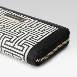 Van Heusen Women Geometric Textured Zip Around Wallet image 2