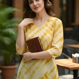 Anouk Rustic Printed V-Neck Kurti image 1