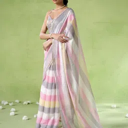 all about you Striped Pure Cotton Saree image 3