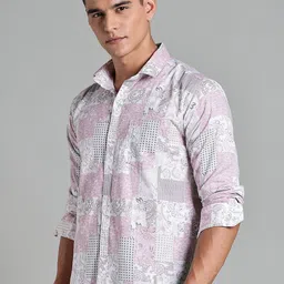 7TH LEGION Smart Fit Floral Printed Spread Collar Cotton Casual Shirt image 3