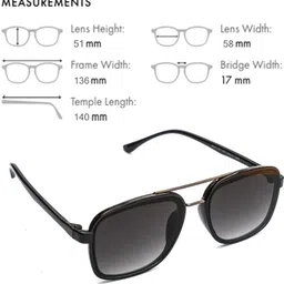 jiebo UV Protection Retro Square Sunglasses (Free Size) image 5