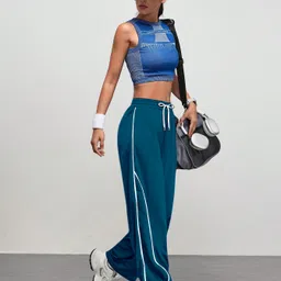 rajovati Women Solid Blue Track Pants image 4