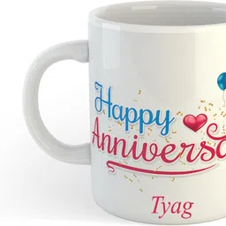 uniarawalas Happy Anniversary Tarika Name Ceramic Coffee Mug-picture-23