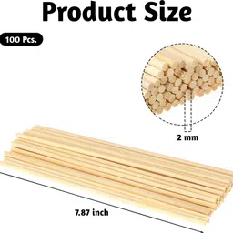 indikonb Multipurpose Bamboo Sticks for Craft & BBQ – 100 Pcs image 2