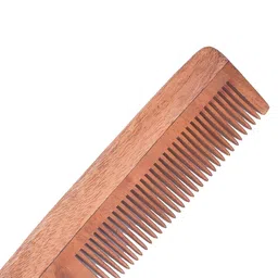 FEELHIGH Set Of 2 Neem Wood Rat Tail Comb To Control Hair Fall - Brown image 2