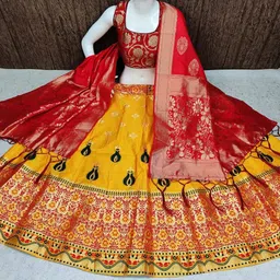 ethanic villa Self Design Semi Stitched Lehenga Choli image 1