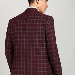 park avenue Men Checkered Single Breasted Formal Blazer image 4